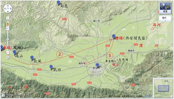 秦都城遷移示意圖